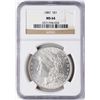 Image 1 : 1887 $1 Morgan Silver Dollar Coin NGC MS64