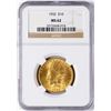 Image 1 : 1932 $10 Indian Head Eagle Gold Coin NGC MS62