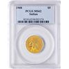 Image 1 : 1908 $5 Indian Head Half Eagle Gold Coin PCGS MS62