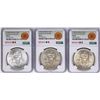 Image 1 : Lot of (3) 1978Mo Doubled Die Reverse Mexico 100 Pesos Silver Coins NGC MS61/62/