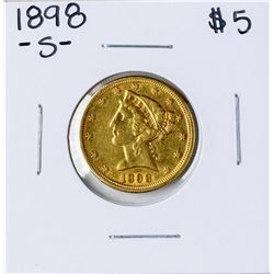 1898-S $5 Liberty Head Half Eagle Gold Coin
