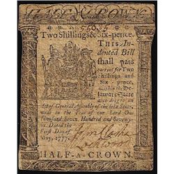 May 1, 1777 Delaware 2 Shillings 6 Pence Colonial Currency Note