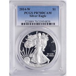 2014-W $1 American Silver Eagle Proof Coin PCGS PR70DCAM