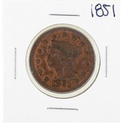 1851 Braided Hair Large Cent Coin