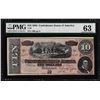 Image 1 : 1864 $10 Confederate States of America Note T-68 PMG Uncirculated 63