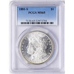 1881-S $1 Morgan Silver Dollar Coin PCGS MS65