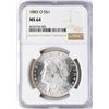 Image 1 : 1883-O $1 Morgan Silver Dollar Coin NGC MS64