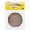 Image 1 : 1813-R 9602R Brazil Overstruck on Spanish Colonial 8 Reales Coin ANACS EF45