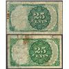 Image 2 : Lot of (2) 1874 Fifth Issue 25 Cent Fractional Currency Notes