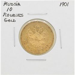 1901 Russia 10 Roubles Gold Coin