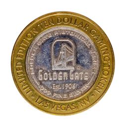 .999 Silver Golden Gate Las Vegas, NV $10 Casino Limited Edition Gaming Token