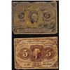 Image 1 : Lot of 1863 First & Second Issue 5 Cents Fractional Currency Notes
