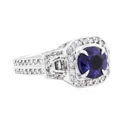 14KT White Gold 2.22 ctw Sapphire and Diamond Ring