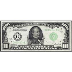 1934A $1,000 Federal Reserve Note Chicago