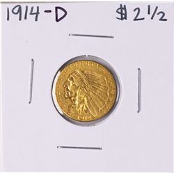 1914-D $2 1/2 Indian Head Quarter Eagle Gold Coin
