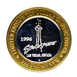 .999 Silver Stratosphere Las Vegas, NV $10 Casino Limited Edition Gaming Token