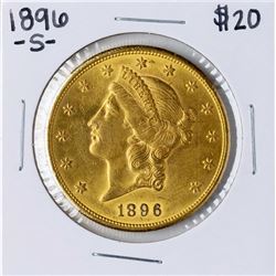 1896-S $20 Liberty Head Double Eagle Gold Coin