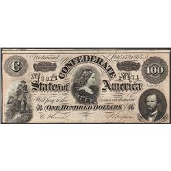 1864 $100 Confederate States of America Note