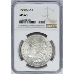 1880-S $1 Morgan Silver Dollar Coin NGC MS63