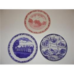 3 Staffordshire plates