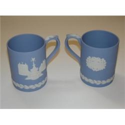 10 Wedgwood Christmas Mugs, blue and white    