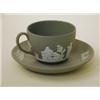Image 1 : Set - Wedgwood, teacup and saucer, green/white    