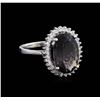 Image 1 : 14KT White Gold 3.96 ctw Tourmaline and Diamond Ring