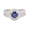 Image 2 : 1.83 ctw Sapphire And Diamond Ring - 18KT White Gold