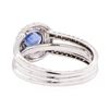 Image 3 : 1.83 ctw Sapphire And Diamond Ring - 18KT White Gold