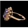 Image 3 : 2.43 ctw Tanzanite and Diamond Ring - 14KT Rose Gold