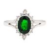 Image 2 : 1.64 ctw Tsavorite Garnet And Diamond Ring - 14KT White Gold