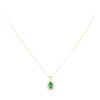 Image 1 : 1.13 ctw Emerald And Diamond Pendant & Chain - 14KT Yellow Gold