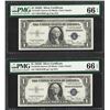 Image 1 : Lot of (2) Consecutive 1935D $1 Silver Certificate Notes PMG Gem Uncirculated 66