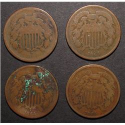 4-1864 TWO CENT PIECES
