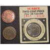 Image 1 : 3- 1865 TWO CENT PIECES