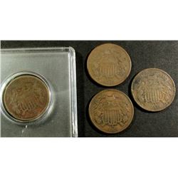1866, '67, '68, '69 TWO CENT PIECES