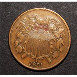 1871 TWO CENT PIECE