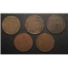 Image 1 : 5-LESSER GRADE CIVIL WAR TWO CENT PIECES