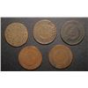 Image 2 : 5-LESSER GRADE CIVIL WAR TWO CENT PIECES