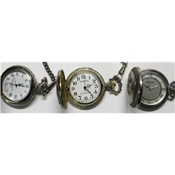 3-SILVER TONED POCKET WATCHES; 1 W.L. 50c