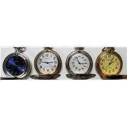 4 HUNTING CASE POCKETWATCHES; LORUS