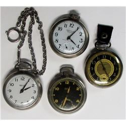 4-OPEN FACE POCKET WATCHES, NEW HAVEN,