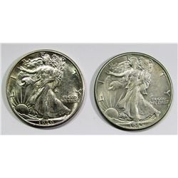 1939-D & 1945 WALKING LIBERTY HALF DOLLARS