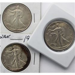 3 - WALKING LIBERTY HALF DOLLARS