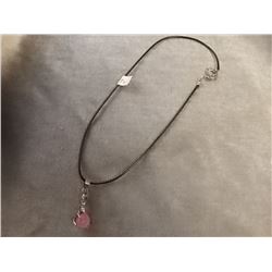 NECKLACE - SOLITAIRE GEMSTONE ON ROPE TIE GEM SET IN DRAGON CLAW