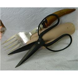 VINTAGE SERVING FORK & SCISSORS