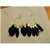 Image 2 : EARRINGS - LARGE HOOP WITH FEATHERS