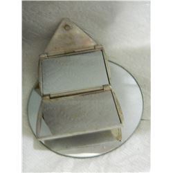 MIRROR - COMPACT DOUBLE MIRROR IN METAL CASE - CLOSED 83MM X 60MM