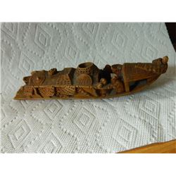 CARVING - WOOD JUNK BOAT