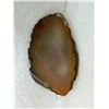 Image 2 : POLISHED AGATE SLICE - SMALL DRILLED HOLE AT TOP - 4"